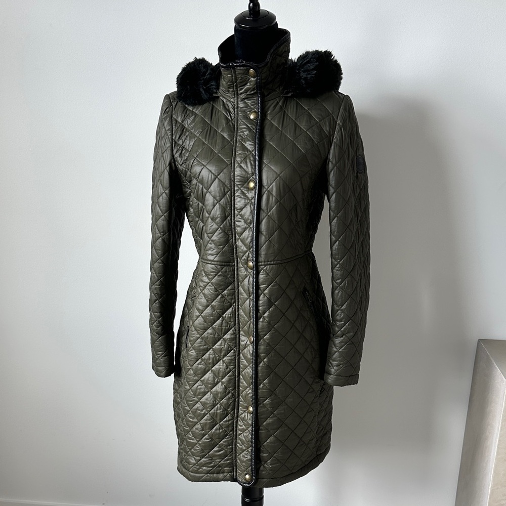 Ralph Lauren Quilted Dark Green Puffer Coat